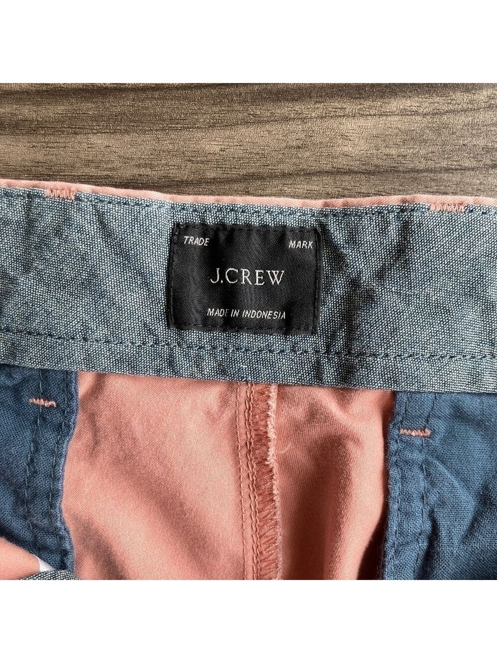 J Crew Men Stretch Chino Shorts Light Pink Salmon 9 inch - Picture 3 of 6